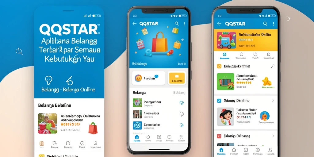 Antarmuka pengguna QQSTAR yang menampilkan fitur belanja online yang menarik.