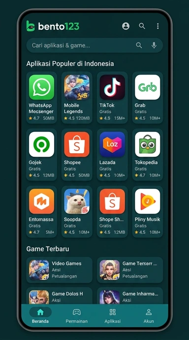 Tampilan katalog aplikasi bento123